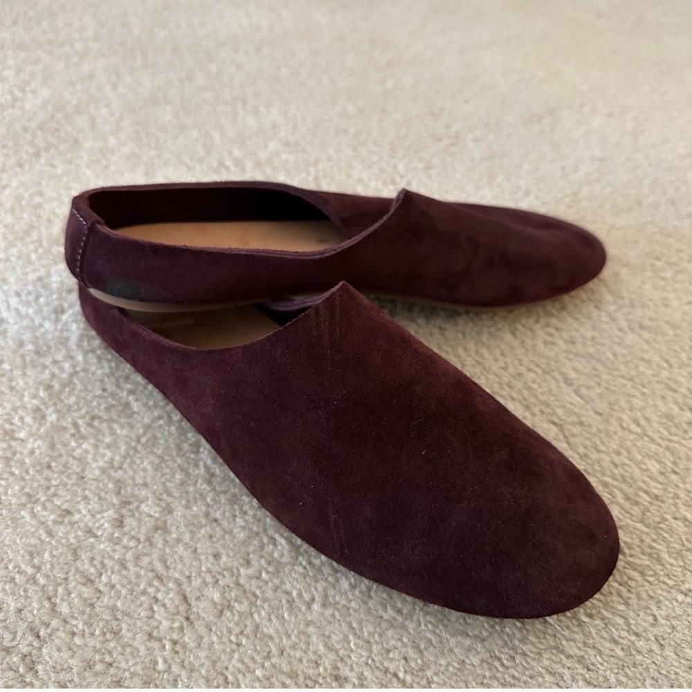 Zuzii Handmade Suede Slide deep eggplant purple size 9